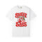 White Sweet With a Little Sass cherry graphic tee, full front view