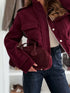Women's drawstring button front jacket with pockets