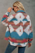 Women's printed collared button front jacket
