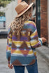 Women's printed collared button front jacket