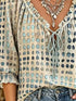 Women's Tie-Neck Ruffle Blouse - 3/4 Sleeve S-3XL - Twice The Charm Boutique