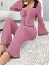 Lace Lounge Set - Flare Sleeve Top & Pants - Twice The Charm Boutique
