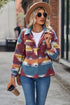 Women's printed collared button front jacket