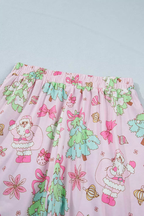 Christmas Pajama Set - Button Front & Ruffle Detail - Twice The Charm Boutique