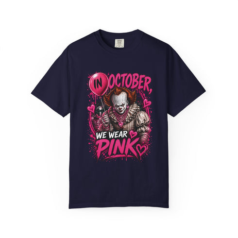 Pennywise In October We Wear Pink Halloween Graphic T-Shirt