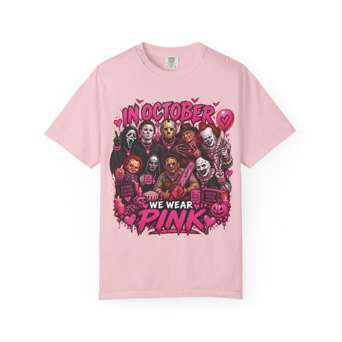 Blossom pink In October We Wear Pink horror collage T-shirt