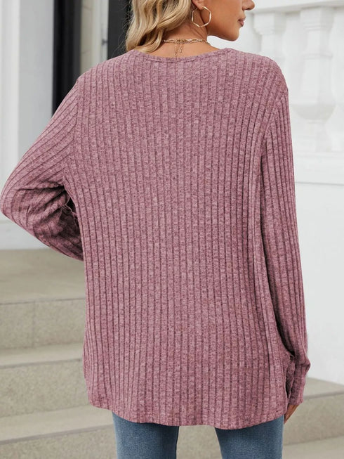 Lightweight ribbed button-up cardigan — product image 32