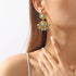 Artificial turquoise gold-plated dangle earrings — product image 2