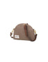 Hopper crossbody angled to show the adjustable brown leather strap