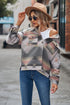 Women's printed collared button front jacket