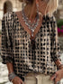Women's Tie-Neck Ruffle Blouse - 3/4 Sleeve S-3XL - Twice The Charm Boutique