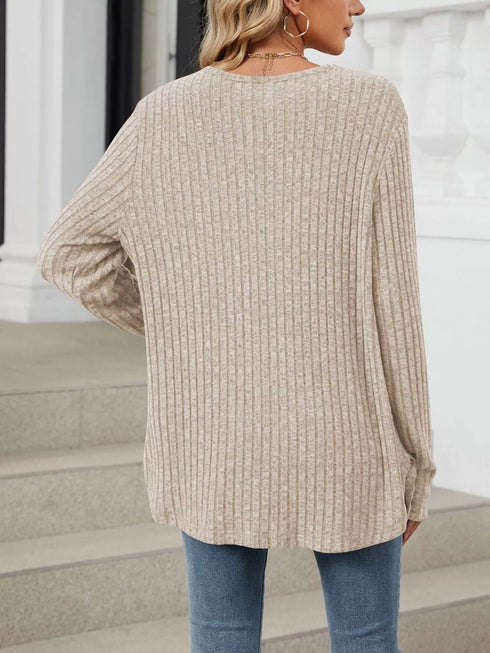Lightweight ribbed button-up cardigan — product image 12