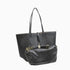Black Kendra tote displayed with its separate small crossbody pouch and strap — gallery image 6
