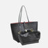 Black Kendra tote displayed with its separate small crossbody pouch and strap — gallery image 14