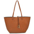 Warm brown Kendra reversible tote with long handles — gallery image 26