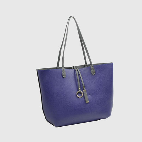 Blue-purple side of the Kendra reversible tote with gray handles — gallery image 74