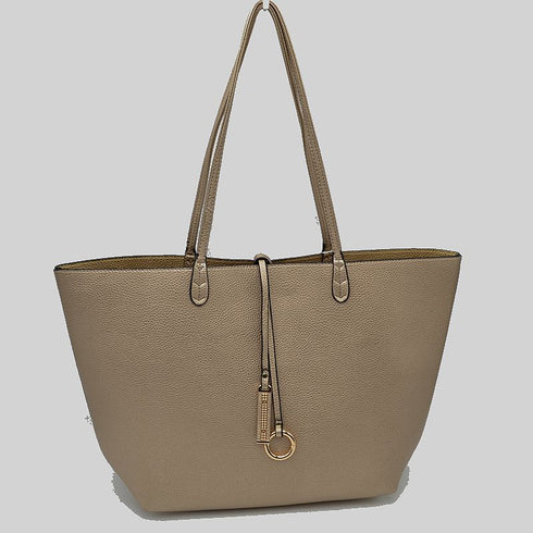 Taupe Kendra reversible tote with long handles — gallery image 41