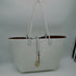 White Kendra reversible tote with long handles — gallery image 72