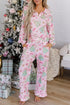 Christmas Pajama Set - Button Front & Ruffle Detail - Twice The Charm Boutique