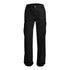 Black cargo pants with side flap pockets, front view