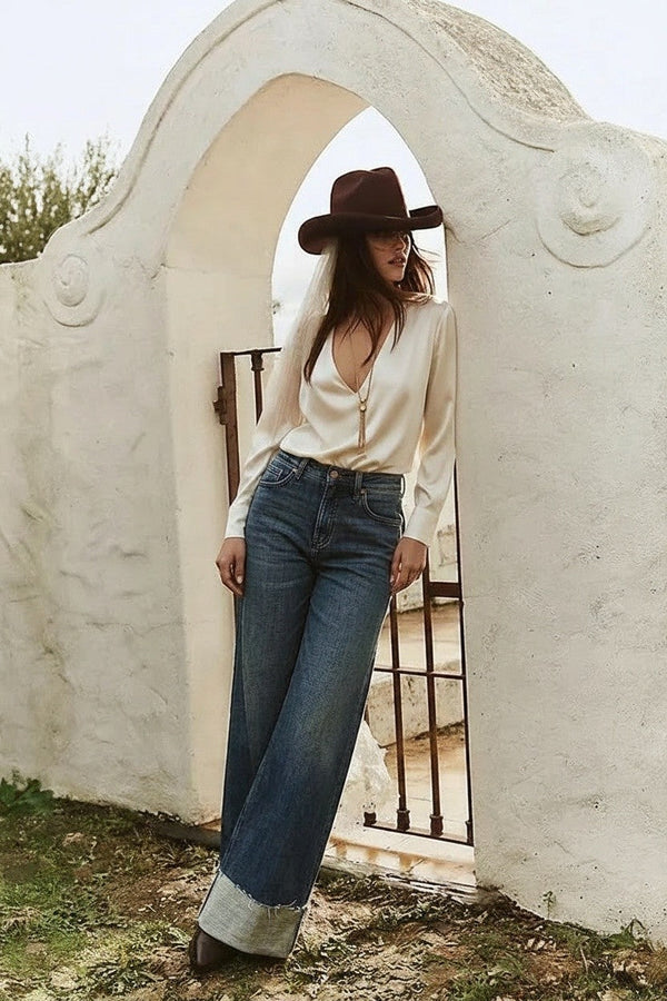 Elise INSEAM TRANSFER HIGH RISE A WIDE LEG JEANS