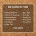 Supplier cork-background graphic listing conditions mentioned in its marketing