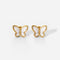 Gold-tone butterfly stud pair with white mother-of-pearl inlay
