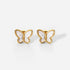Gold-tone butterfly stud pair with white mother-of-pearl inlay