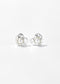 Wimsico Silver-color heart stud earrings with white pearl-style centers in open heart frames