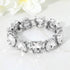 Women's Heart Stone Cluster Beaded Stretch Evening Bracelet