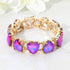 Women's Heart Stone Cluster Beaded Stretch Evening Bracelet
