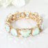 Women's Heart Stone Cluster Beaded Stretch Evening Bracelet