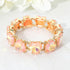 Women's Heart Stone Cluster Beaded Stretch Evening Bracelet