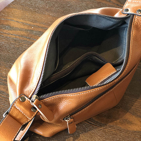 Open RockCow bag showing interior compartments and zipper