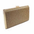 Gold shimmering evening clutch with top clasp