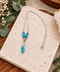 Aura Kyanite Pendant Necklace with Blue Beads – Handmade Jewelry