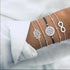 Silver-tone bracelets with hand-shaped, infinity and openwork circle charms