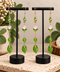 Pink Tulip Dangle Earrings with Green Leaves – Floral Jewelry