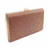 Rose-gold shimmery rectangular evening clutch