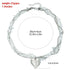 Supplier diagram for pale bead heart necklace showing 39 cm plus 5 cm extension