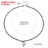 Supplier size diagram for a small pointed heart necklace showing 41 cm plus 7 cm extension