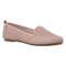 Pink SOBEYO knit-textured ballet flat with rounded toe, angled view