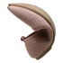 Pink SOBEYO ballet flat bent to show flexible rubber sole