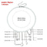 Supplier size diagram for pale bead necklace with multiple hanging heart drops