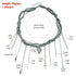 Supplier measurement diagram for layered bead necklace with assorted dangling charms