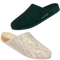 Fulton House Shoes in Forest Green and Beige shown together against black