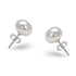 Front and side views of the white freshwater pearl stud pair