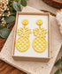 Yellow Pineapple Dangle Earrings – Tropical Statement Jewelry