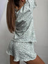 Leopard Pajama Set - T-Shirt & Ruffle Hem Shorts - Twice The Charm Boutique