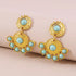 Artificial turquoise gold-plated dangle earrings — product image 3